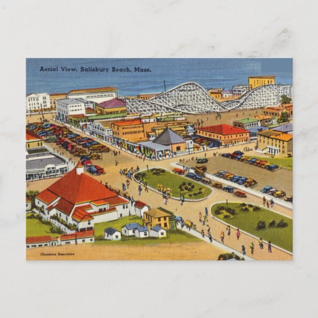 Cartão Postal Vintage Salisbury Beach, Massachusetts (Frente)
