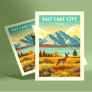 Cartão Postal Vintage Salt Lake City Utah