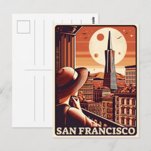 Cartão Postal Vintage San Francisco, Ca balcony vê presentes