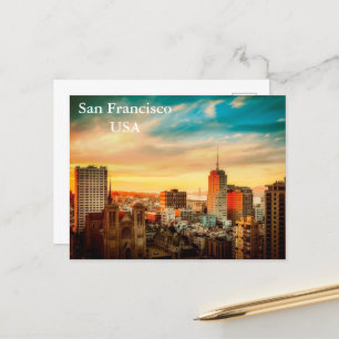 Cartão Postal Vintage San Francisco EUA Viagem Turismo