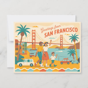 Cartão postal Vintage San Francisco Saudações de