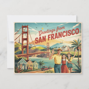 Cartão postal Vintage San Francisco Saudações de
