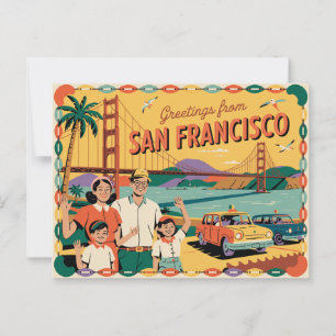 Cartão postal Vintage San Francisco Saudações de