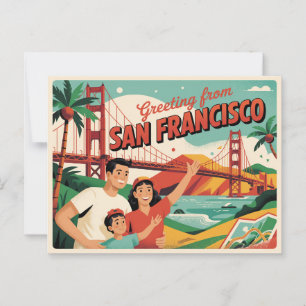 Cartão postal Vintage San Francisco Saudações de