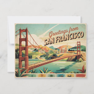 Cartão postal Vintage San Francisco Saudações de