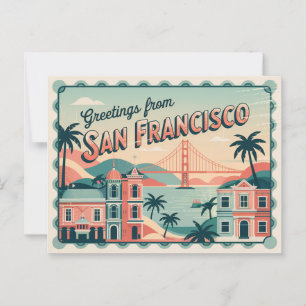 Cartão postal Vintage San Francisco Saudações de