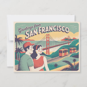 Cartão postal Vintage San Francisco Saudações de