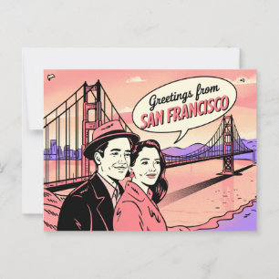 Cartão postal Vintage San Francisco Saudações de