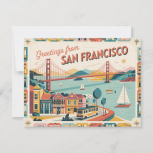 Cartão postal Vintage San Francisco Saudações de