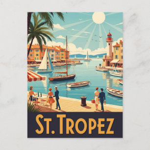 Cartão Postal Vintage Santo-Tropez France Viagem