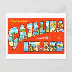Cartão Postal Vintage Saudações da Ilha Catalina