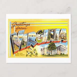 Cartão Postal Vintage Saudações da Virgínia