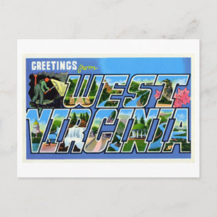 Cartão Postal Vintage Saudações da Virgínia Ocidental