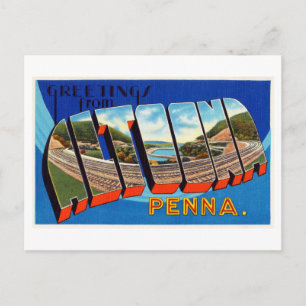 Cartão Postal Vintage Saudações de Altoona, Pensilvânia