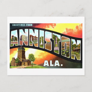 Cartão Postal Vintage Saudações de Anniston, Alabama