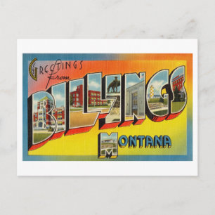 Cartão Postal Vintage Saudações de Billings, Montana
