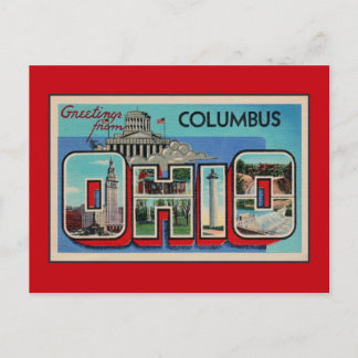 Cartão Postal Vintage Saudações de Columbus Ohio