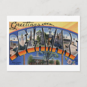 Cartão Postal Vintage Saudações de Delaware