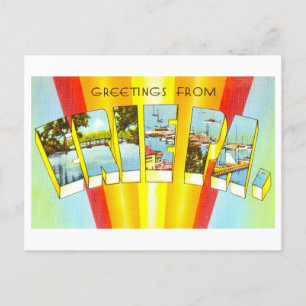 Cartão Postal Vintage Saudações de Erie, Pensilvânia