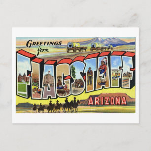 Cartão Postal Vintage Saudações de Flagstaff, Arizona