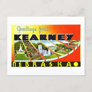 Cartão Postal Vintage Saudações de Kearney, Nebraska,