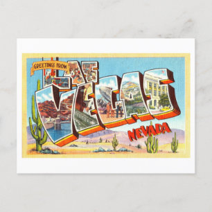 Cartão Postal Vintage Saudações de Las Vegas, Nevada