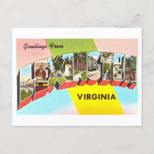 Cartão Postal Vintage Saudações de Lexington, Virgínia