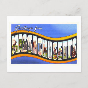 Cartão Postal Vintage Saudações de Massachusetts