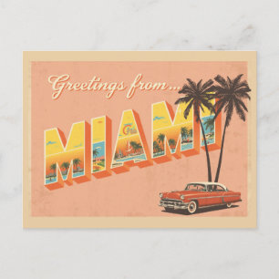 Cartão Postal Vintage "Saudações de Miami"