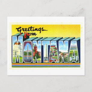 Cartão Postal Vintage Saudações de Montana