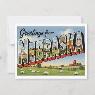 Cartão Postal Vintage "Saudações de Nebraska"
