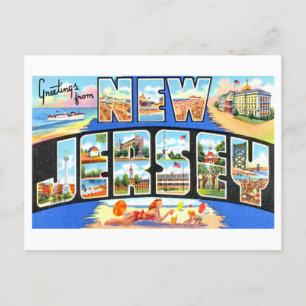 Cartão Postal Vintage Saudações de Nova Jersey