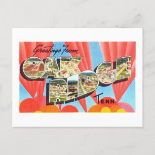 Cartão Postal Vintage Saudações de Oak Ridge, Tennessee