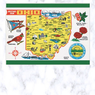 Cartão Postal Vintage Saudações De Ohio