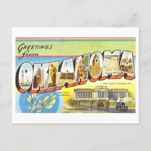 Cartão Postal Vintage Saudações de Oklahoma