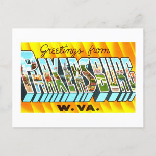 Cartão Postal Vintage Saudações de Parkersburg, Virgínia Ocident