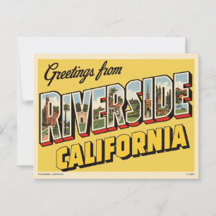 Cartão Postal Vintage "Saudações de Riverside, Califórnia"
