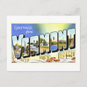 Cartão Postal Vintage Saudações de Vermont
