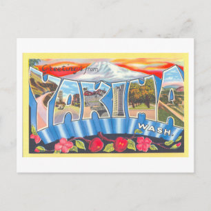 Cartão Postal Vintage Saudações de Yakima, Washington