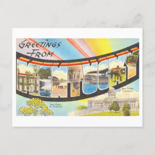 Cartão Postal Vintage Saudações do Kentucky