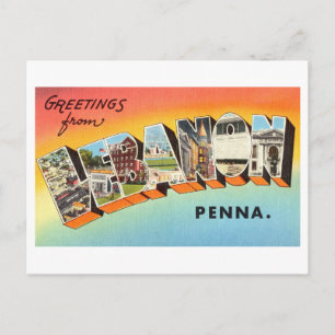 Cartão Postal Vintage Saudações do Líbano, Pensilvânia