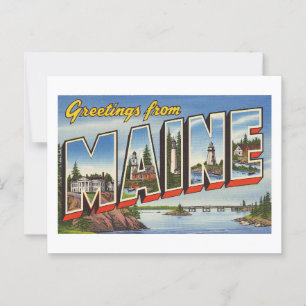 Cartão Postal Vintage "Saudações do Maine"