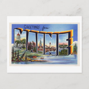Cartão Postal Vintage Saudações do Maine