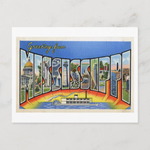 Cartão Postal Vintage Saudações do Mississippi