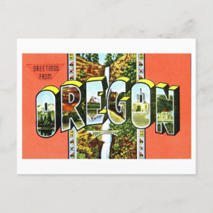 Cartão Postal Vintage Saudações do Oregon