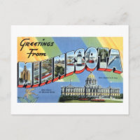 Vintage Saudações Do Poster de viagens Minnesota