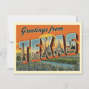 Cartão Postal Vintage "Saudações do Texas"