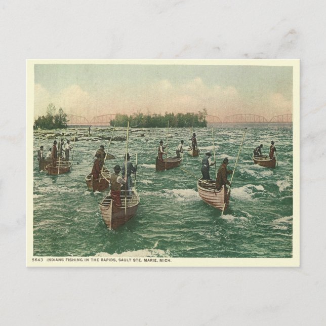 Cartão Postal Vintage Sault Ste Marie (Frente)
