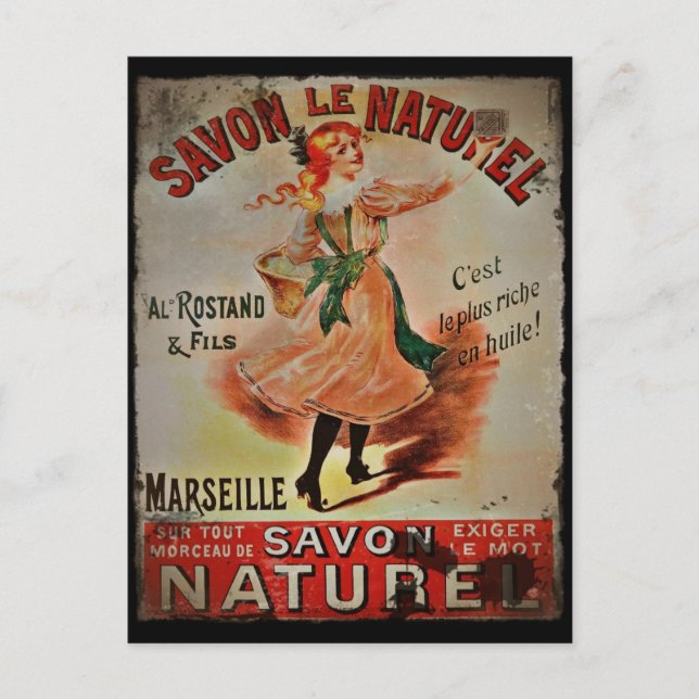 Cartão Postal Vintage Savon Naturel (Frente)