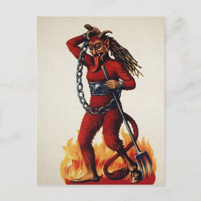 Cartão Postal Vintage Scary Krampus (Frente)